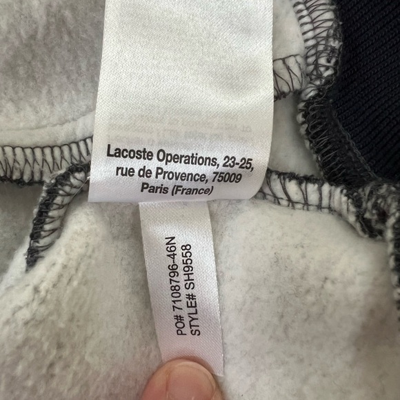 Lacoste Full Zip Long Sleeve Hoody in Dark Cosmos Gray, size L - Picture 9 of 9